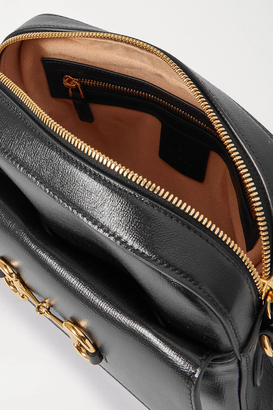 GUCCI Horsebit 1955 Kleine Schultertasche Aus Strukturiertem Leder ,Schwarz 5 GUCCI Horsebit 1955 Kleine Schultertasche Aus Strukturiertem Leder ,Schwarz – Bild 5