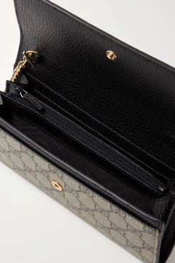 GUCCI + NET SUSTAIN GG Marmont Petite Schultertasche Aus Strukturiertem Leder Und Beschichtetem Canvas Mit Print ,Schwarz -Offizielle GUCCI Website w920 q60 3016