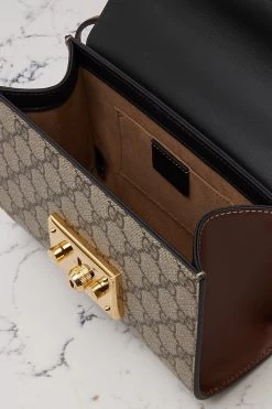 GUCCI Padlock Schultertasche Aus Leder Und Beschichtetem Canvas Mit Print ,Schwarz -Offizielle GUCCI Website w920 q60 3026