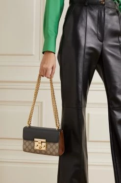 GUCCI Padlock Schultertasche Aus Leder Und Beschichtetem Canvas Mit Print ,Schwarz -Offizielle GUCCI Website w920 q60 3027