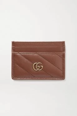 GUCCI GG Marmont Kartenetui Aus Gestepptem Leder ,Braun