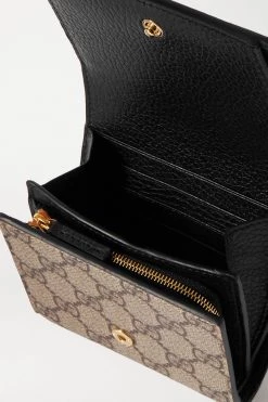 GUCCI + NET SUSTAIN GG Marmont Petite Mittelgroßes Portemonnaie Aus Strukturiertem Leder Und Bedrucktem Beschichtetem Canvas ,Schwarz -Offizielle GUCCI Website w920 q60 3055