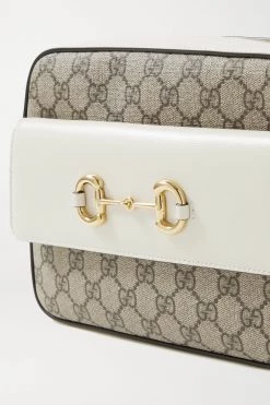 GUCCI Horsebit 1955 Kleine Schultertasche Aus Beschichtetem Canvas Mit Lederbesätzen Und Print ,Elfenbein -Offizielle GUCCI Website w920 q60 3068