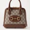 GUCCI Horsebit 1955 Mini Tote Aus Beschichtetem Canvas Mit Print Und Lederbesätzen ,Beige