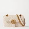 GUCCI GG Marmont Schultertasche Aus Gestepptem Leder ,Weiß