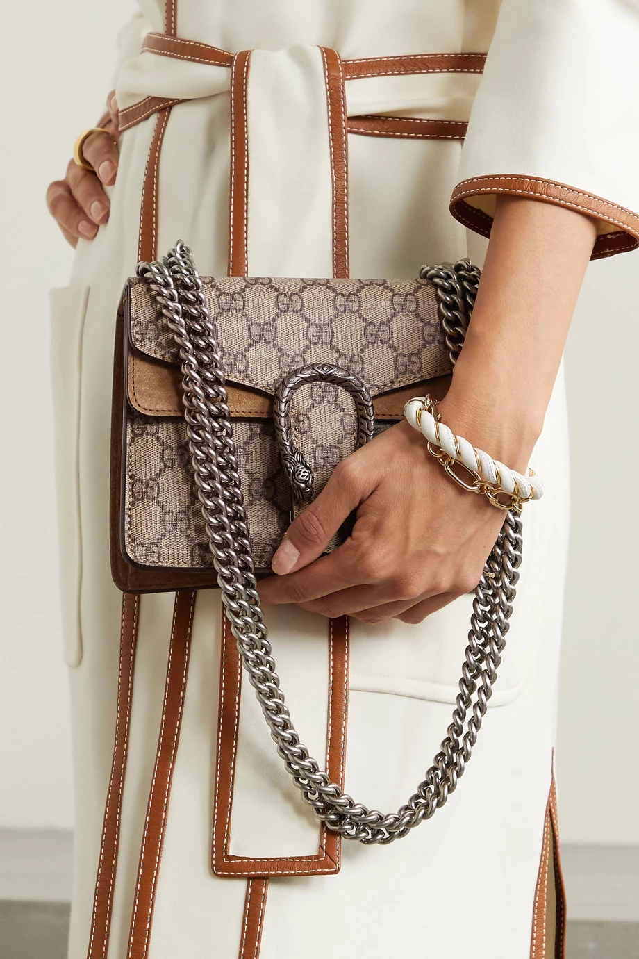 GUCCI Dionysus Mini Schultertasche Aus Beschichtetem Canvas Und Veloursleder Mit Print ,Beige 2 GUCCI Dionysus Mini Schultertasche Aus Beschichtetem Canvas Und Veloursleder Mit Print ,Beige – Bild 2