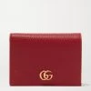 GUCCI + NET SUSTAIN Marmont Petite Portemonnaie Aus Strukturiertem Leder ,Rot