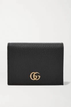 GUCCI + NET SUSTAIN Marmont Petite Portemonnaie Aus Strukturiertem Leder ,Schwarz