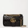 GUCCI GG Marmont Schultertasche Aus Gestepptem Leder ,Schwarz