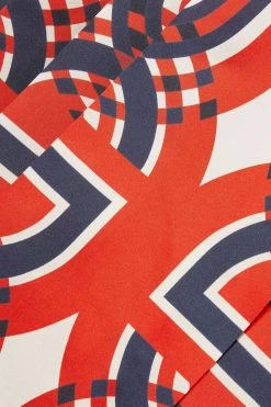 GUCCI Love Parade Bedruckter Midirock Aus Glänzendem Seiden-Twill Mit Falten ,Rot -Offizielle GUCCI Website w920 q60 315