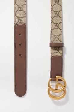 GUCCI Gürtel Aus Beschichtetem, Bedrucktem Canvas Mit Lederbesätzen ,Beige -Offizielle GUCCI Website w920 q60 3155