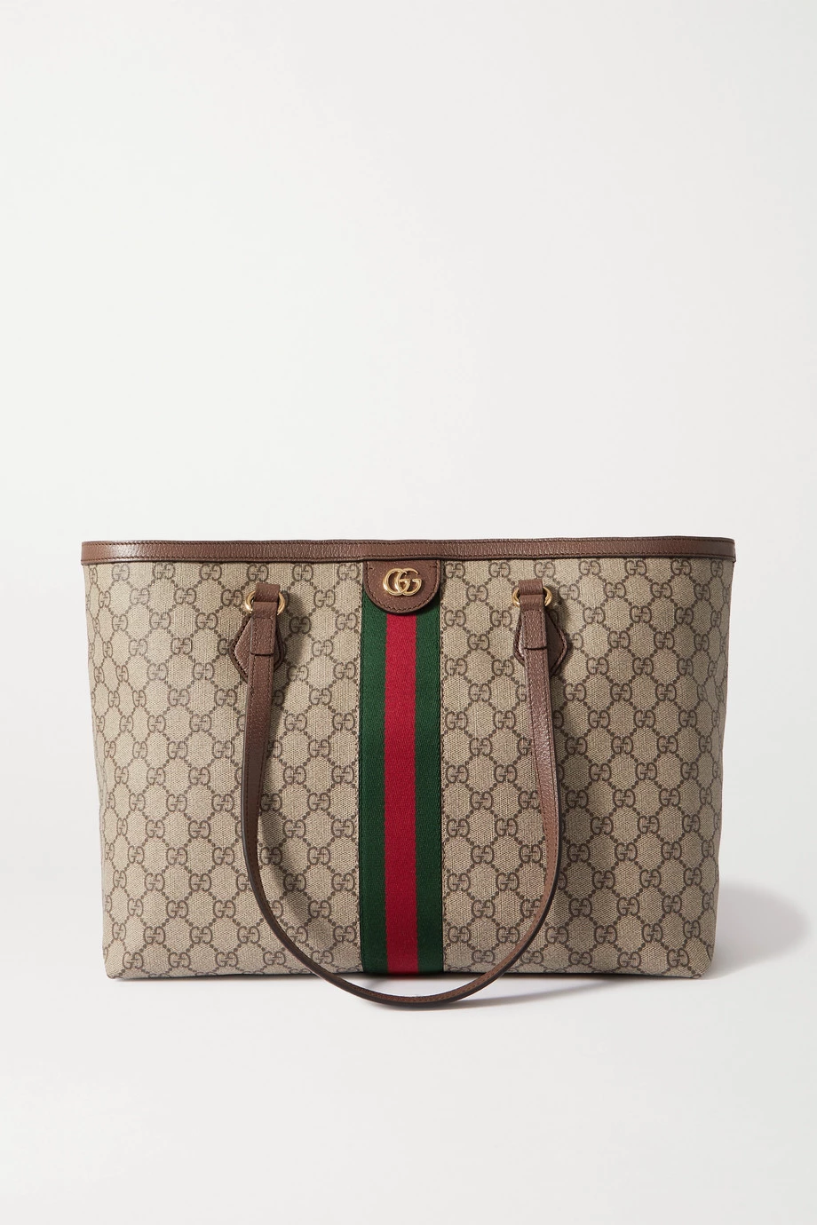 GUCCI Ophidia Mittelgroße Tote Aus Beschichtetem Canvas Mit Print Und Besatz Aus Strukturiertem Leder ,Braun 1 GUCCI Ophidia Mittelgroße Tote Aus Beschichtetem Canvas Mit Print Und Besatz Aus Strukturiertem Leder ,Braun