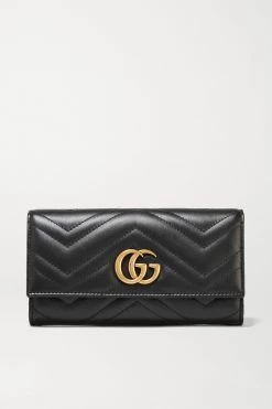 GUCCI GG Marmont Portemonnaie Aus Gestepptem Leder ,Schwarz