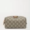 GUCCI Ophidia Mittelgroße Kosmetiktasche Aus Beschichtetem Canvas Mit Print Und Details Aus Strukturiertem Leder ,Beige