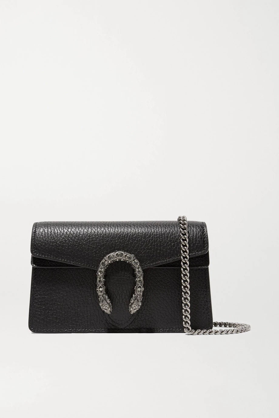 GUCCI + NET SUSTAIN Dionysus Super Mini Schultertasche Aus Strukturiertem Leder ,Schwarz 1 GUCCI + NET SUSTAIN Dionysus Super Mini Schultertasche Aus Strukturiertem Leder ,Schwarz