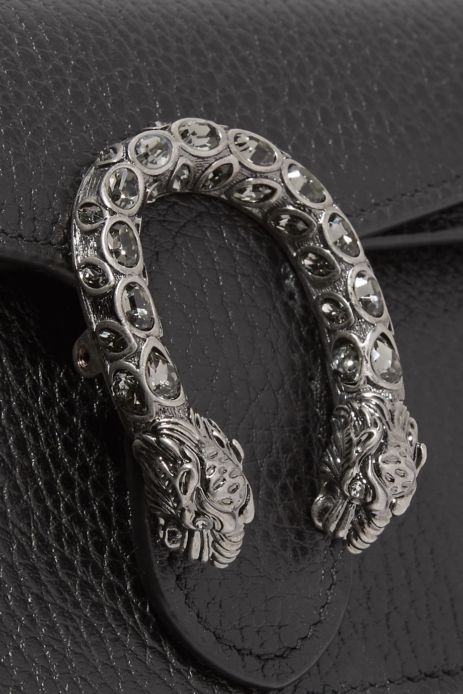 GUCCI + NET SUSTAIN Dionysus Super Mini Schultertasche Aus Strukturiertem Leder ,Schwarz 4 GUCCI + NET SUSTAIN Dionysus Super Mini Schultertasche Aus Strukturiertem Leder ,Schwarz – Bild 4