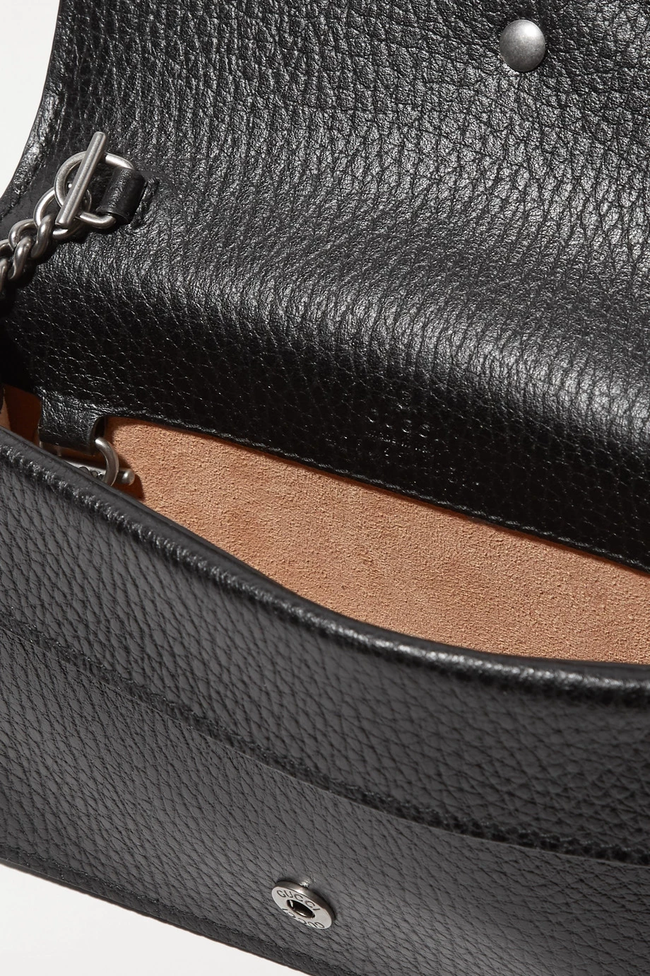 GUCCI + NET SUSTAIN Dionysus Super Mini Schultertasche Aus Strukturiertem Leder ,Schwarz 5 GUCCI + NET SUSTAIN Dionysus Super Mini Schultertasche Aus Strukturiertem Leder ,Schwarz – Bild 5