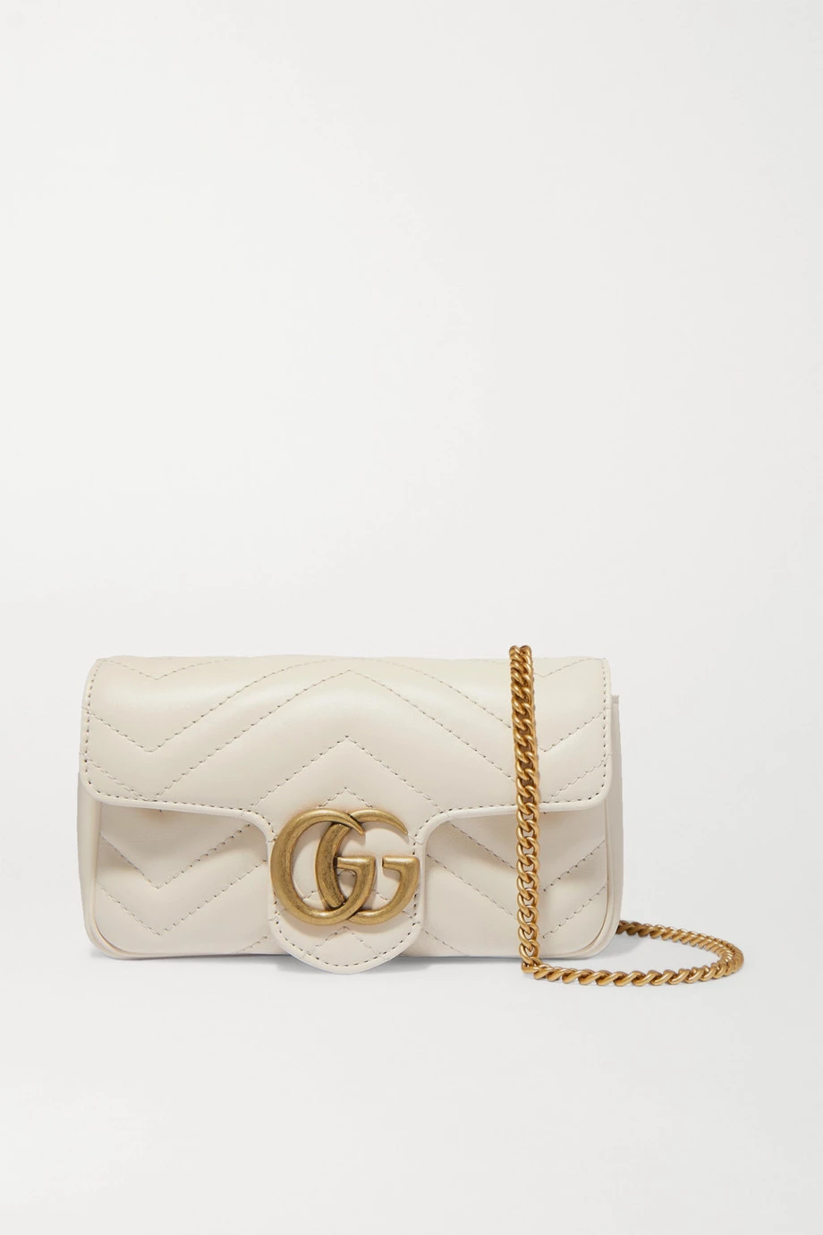GUCCI GG Marmont Super Mini Schultertasche Aus Gestepptem Leder ,Weiß 1 GUCCI GG Marmont Super Mini Schultertasche Aus Gestepptem Leder ,Weiß