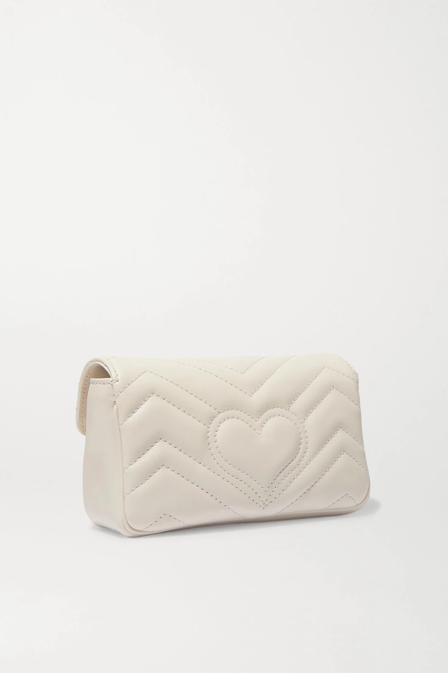 GUCCI GG Marmont Super Mini Schultertasche Aus Gestepptem Leder ,Weiß 3 GUCCI GG Marmont Super Mini Schultertasche Aus Gestepptem Leder ,Weiß – Bild 3