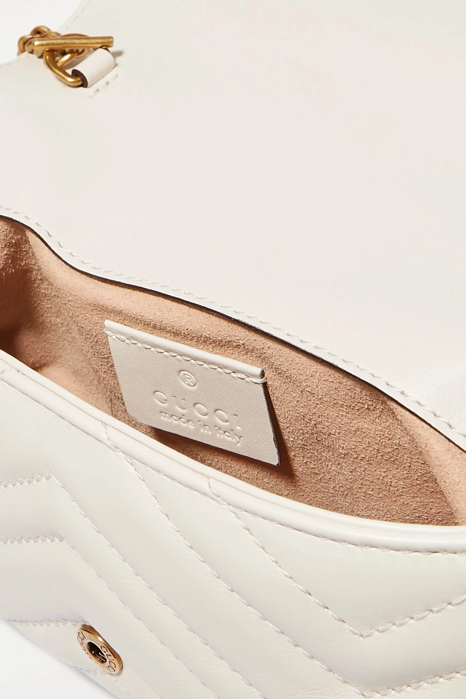 GUCCI GG Marmont Super Mini Schultertasche Aus Gestepptem Leder ,Weiß 5 GUCCI GG Marmont Super Mini Schultertasche Aus Gestepptem Leder ,Weiß – Bild 5