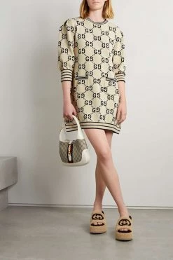 GUCCI Love Parade Minikleid Aus Jacquard-Strick Aus Einer Baumwollmischung ,Creme -Offizielle GUCCI Website w920 q60 337