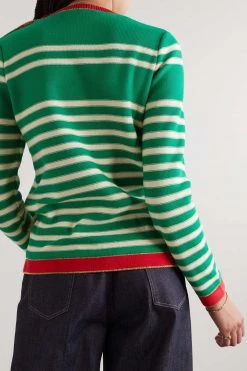 GUCCI Pullover Aus Baumwolle Mit Streifen Und Intarsienmotiv ,Grün -Offizielle GUCCI Website w920 q60 346