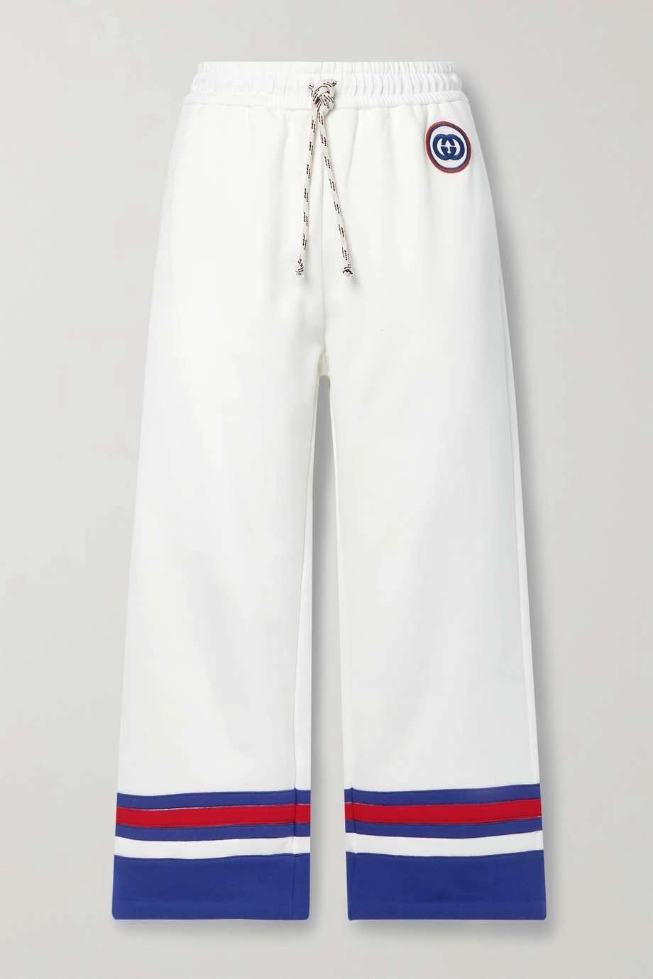 GUCCI Love Parade Jogginghose Aus Baumwoll-Jersey Mit Streifen Und Applikation ,Weiß 1 GUCCI Love Parade Jogginghose Aus Baumwoll-Jersey Mit Streifen Und Applikation ,Weiß