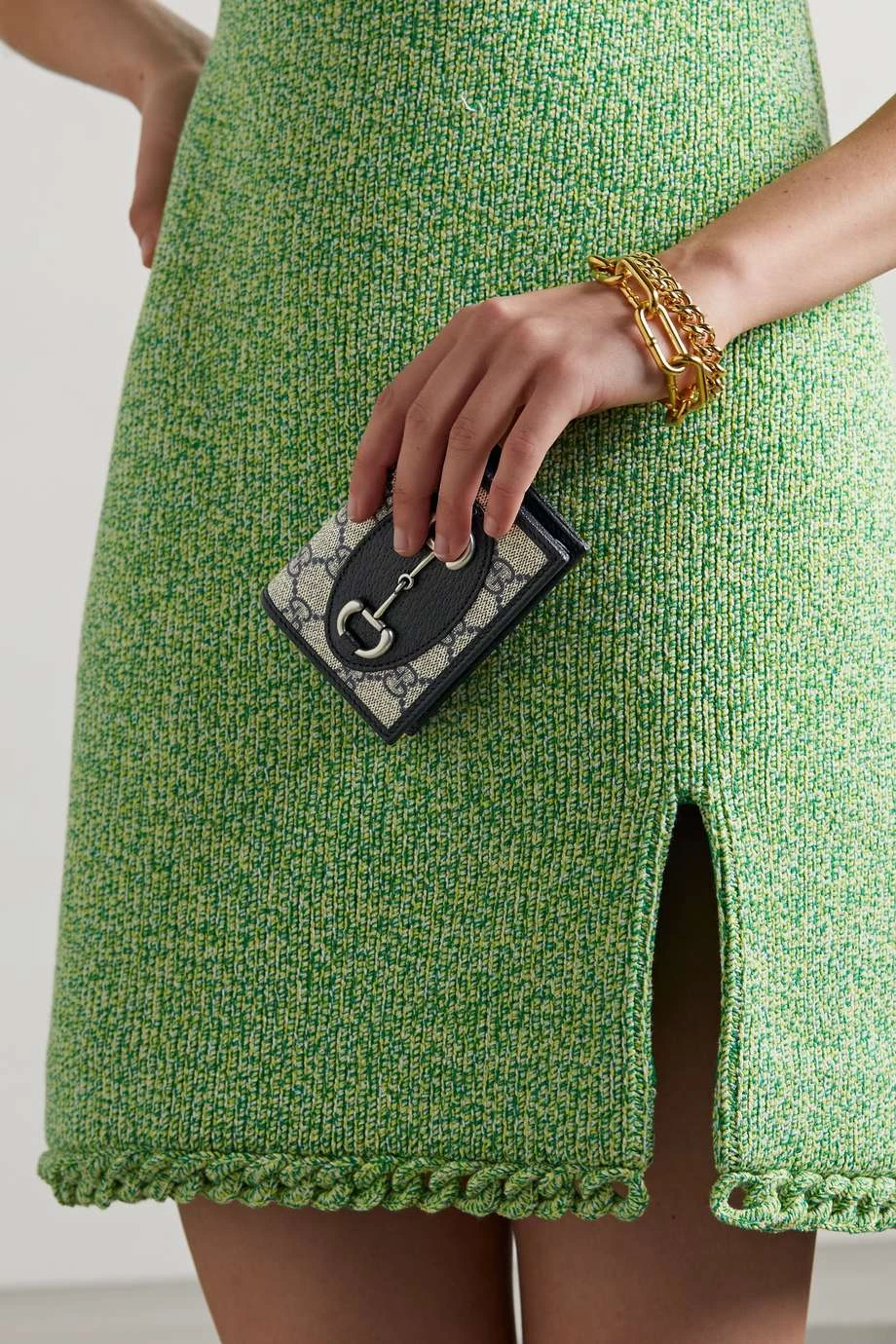 GUCCI Horsebit 1955 Portemonnaie Aus Beschichtetem Canvas Mit Print Und Lederbesätzen ,Navy 2 GUCCI Horsebit 1955 Portemonnaie Aus Beschichtetem Canvas Mit Print Und Lederbesätzen ,Navy – Bild 2