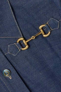 GUCCI Love Parade Mini-Jeanskleid Mit Falten Und „Horsebit“-Details ,Dunkler Denim -Offizielle GUCCI Website w920 q60 378