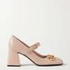 GUCCI Baby Pumps Aus Leder Mit Horsebit-Detail ,Neutral
