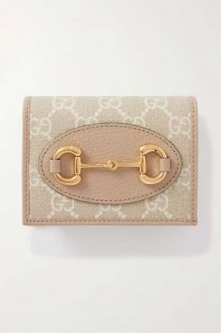 GUCCI Horsebit 1955 Portemonnaie Aus Beschichtetem Canvas Mit Print Und Lederbesätzen ,Weiß