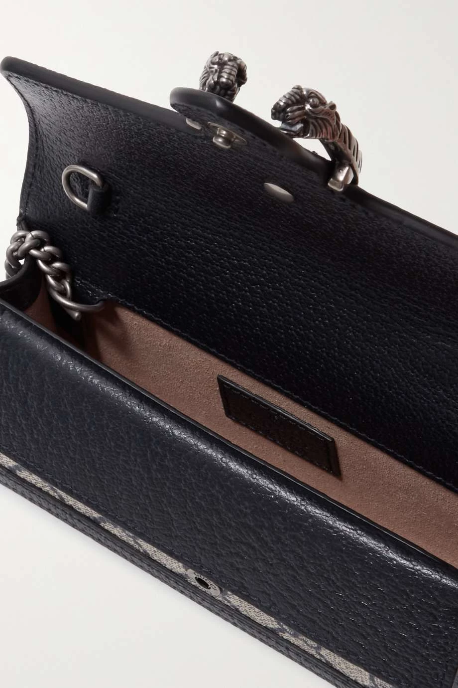 GUCCI Dionysus Super Mini Schultertasche Aus Beschichtetem Canvas Mit Lederbesätzen Und Print ,Navy 5 GUCCI Dionysus Super Mini Schultertasche Aus Beschichtetem Canvas Mit Lederbesätzen Und Print ,Navy – Bild 5