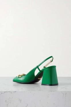 GUCCI Baby Slingback-Pumps Aus Leder Mit Horsebit-Detail ,Grün -Offizielle GUCCI Website w920 q60 45