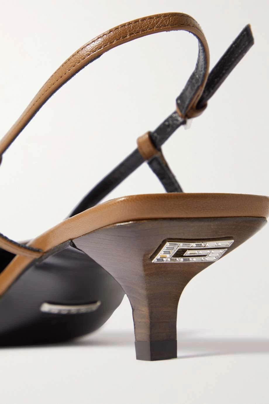 GUCCI Slingback-Pumps Aus Canvas Mit Lederbesätzen Und Kristallen ,Beige 4 GUCCI Slingback-Pumps Aus Canvas Mit Lederbesätzen Und Kristallen ,Beige – Bild 4