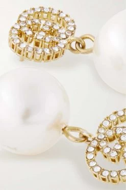 GUCCI GG Goldfarbene Ohrringe Mit Kristallen Und Kunstperlen 7 GUCCI GG Goldfarbene Ohrringe Mit Kristallen Und Kunstperlen -Offizielle GUCCI Website w920 q60 465