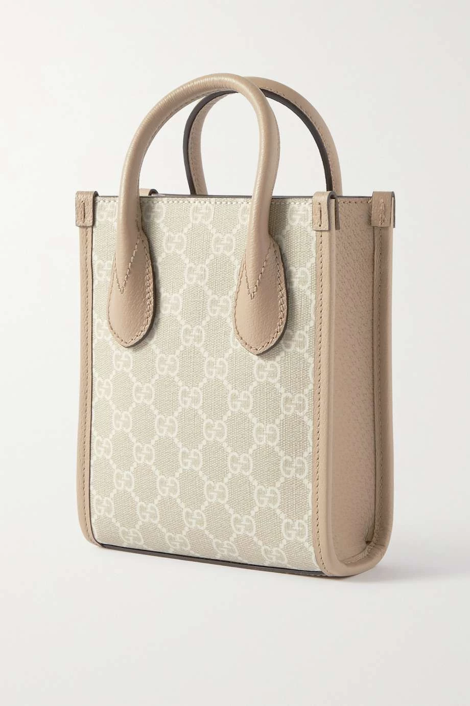 GUCCI GG Supreme Kleine Tote Aus Beschichtetem Canvas Mit Print Und Besätzen Aus Strukturiertem Leder ,Weiß 3 GUCCI GG Supreme Kleine Tote Aus Beschichtetem Canvas Mit Print Und Besätzen Aus Strukturiertem Leder ,Weiß – Bild 3