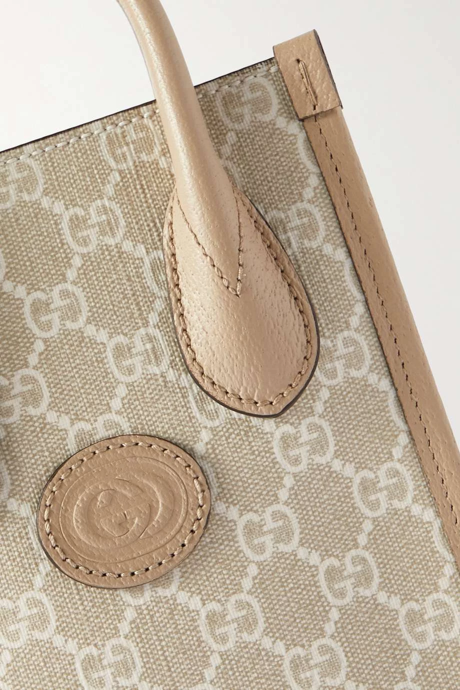 GUCCI GG Supreme Kleine Tote Aus Beschichtetem Canvas Mit Print Und Besätzen Aus Strukturiertem Leder ,Weiß 4 GUCCI GG Supreme Kleine Tote Aus Beschichtetem Canvas Mit Print Und Besätzen Aus Strukturiertem Leder ,Weiß – Bild 4