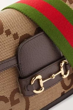 GUCCI Horsebit 1955 Jumbo GG Mini Schultertasche Aus Canvas Mit Jacquard-Muster Und Lederbesätzen ,Camel 10 GUCCI Horsebit 1955 Jumbo GG Mini Schultertasche Aus Canvas Mit Jacquard-Muster Und Lederbesätzen ,Camel -Offizielle GUCCI Website w920 q60 475