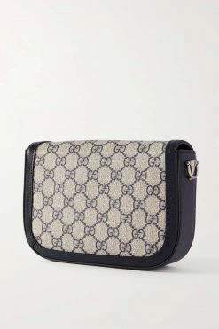 GUCCI Horsebit 1955 Mini Schultertasche Aus Beschichtetem Canvas Mit Print Und Lederbesätzen ,Mitternachtsblau -Offizielle GUCCI Website w920 q60 481