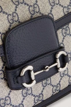 GUCCI Horsebit 1955 Mini Schultertasche Aus Beschichtetem Canvas Mit Print Und Lederbesätzen ,Mitternachtsblau -Offizielle GUCCI Website w920 q60 482