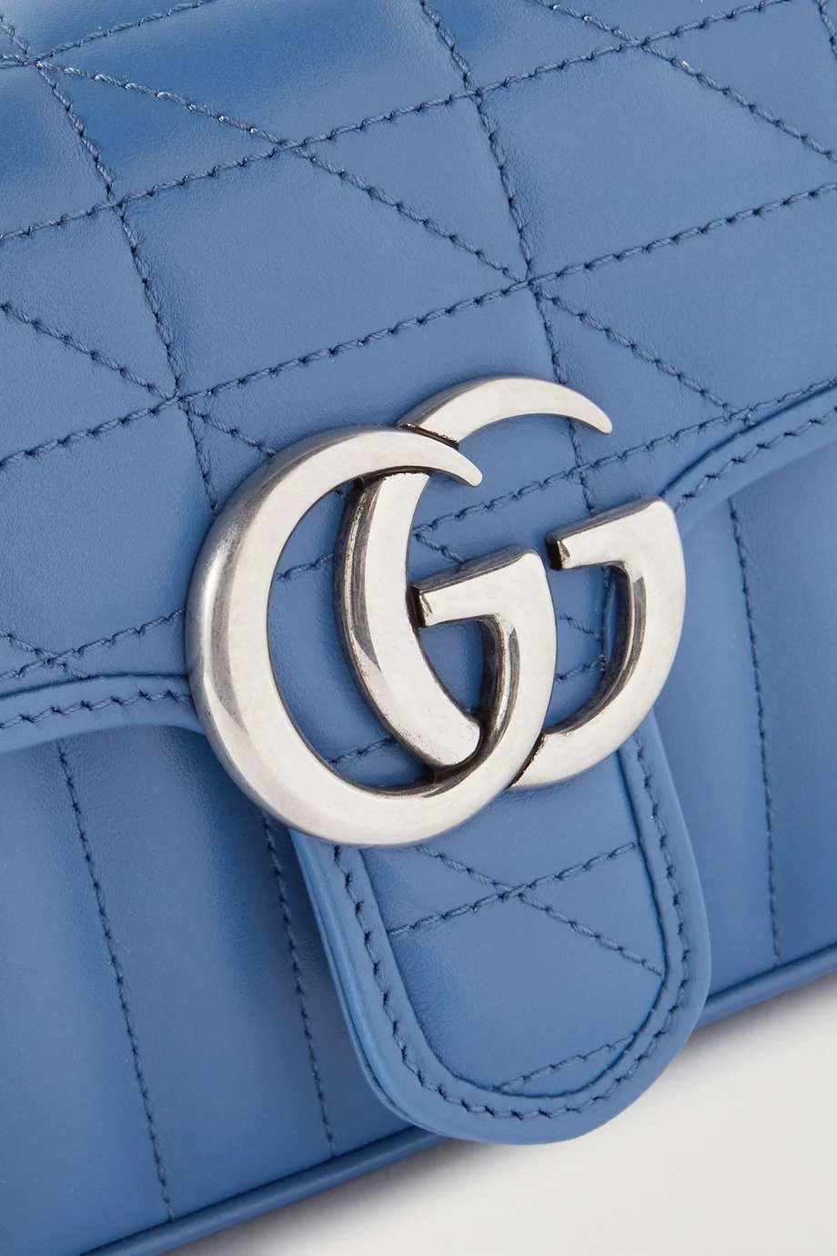 GUCCI GG Marmont 2.0 Kleine Schultertasche Aus Gestepptem Leder ,Blau 4 GUCCI GG Marmont 2.0 Kleine Schultertasche Aus Gestepptem Leder ,Blau – Bild 4