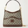 GUCCI GG Supreme Schultertasche Aus Beschichtetem Canvas Mit Print Und Lederbesätzen ,Braun