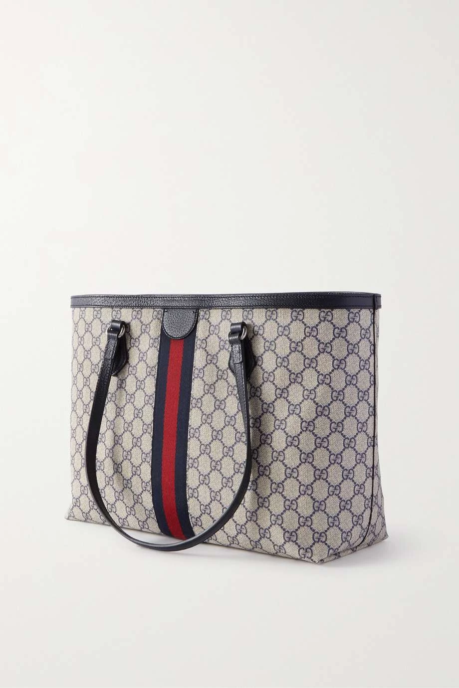 GUCCI Ophidia Mittelgroße Tote Aus Beschichtetem Canvas Mit Print Und Besatz Aus Strukturiertem Leder ,Blau 3 GUCCI Ophidia Mittelgroße Tote Aus Beschichtetem Canvas Mit Print Und Besatz Aus Strukturiertem Leder ,Blau – Bild 3