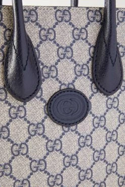 GUCCI GG Mini Tote Aus Beschichtetem Canvas Mit Print Und Lederbesätzen ,Blau -Offizielle GUCCI Website w920 q60 523