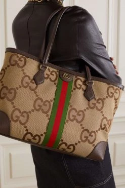 GUCCI Ophidia Jumbo GG Mittelgroße Tote Aus Canvas Mit Jacquard-Muster Und Lederbesätzen ,Camel -Offizielle GUCCI Website w920 q60 531