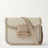 GUCCI Horsebit 1955 Schultertasche Aus Bedrucktem Beschichtetem Canvas Mit Lederbesätzen ,Neutral