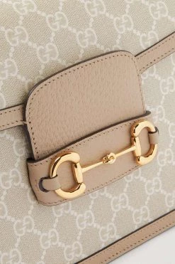 GUCCI Horsebit 1955 Schultertasche Aus Bedrucktem Beschichtetem Canvas Mit Lederbesätzen ,Neutral -Offizielle GUCCI Website w920 q60 535
