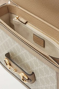 GUCCI Horsebit 1955 Schultertasche Aus Bedrucktem Beschichtetem Canvas Mit Lederbesätzen ,Neutral -Offizielle GUCCI Website w920 q60 536