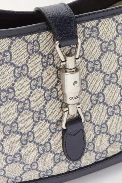 GUCCI Jackie 1961 Kleine Schultertasche Aus Bedrucktem Beschichtetem Canvas Mit Lederbesätzen ,Blau -Offizielle GUCCI Website w920 q60 546