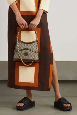 GUCCI GG Supreme Schultertasche Aus Beschichtetem Canvas Mit Print Und Lederbesätzen ,Braun -Offizielle GUCCI Website w920 q60 56